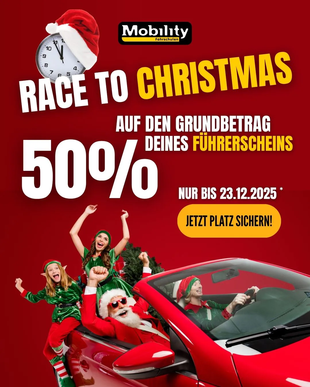 Rabatt Aktion Fahrschule Race to Christmas