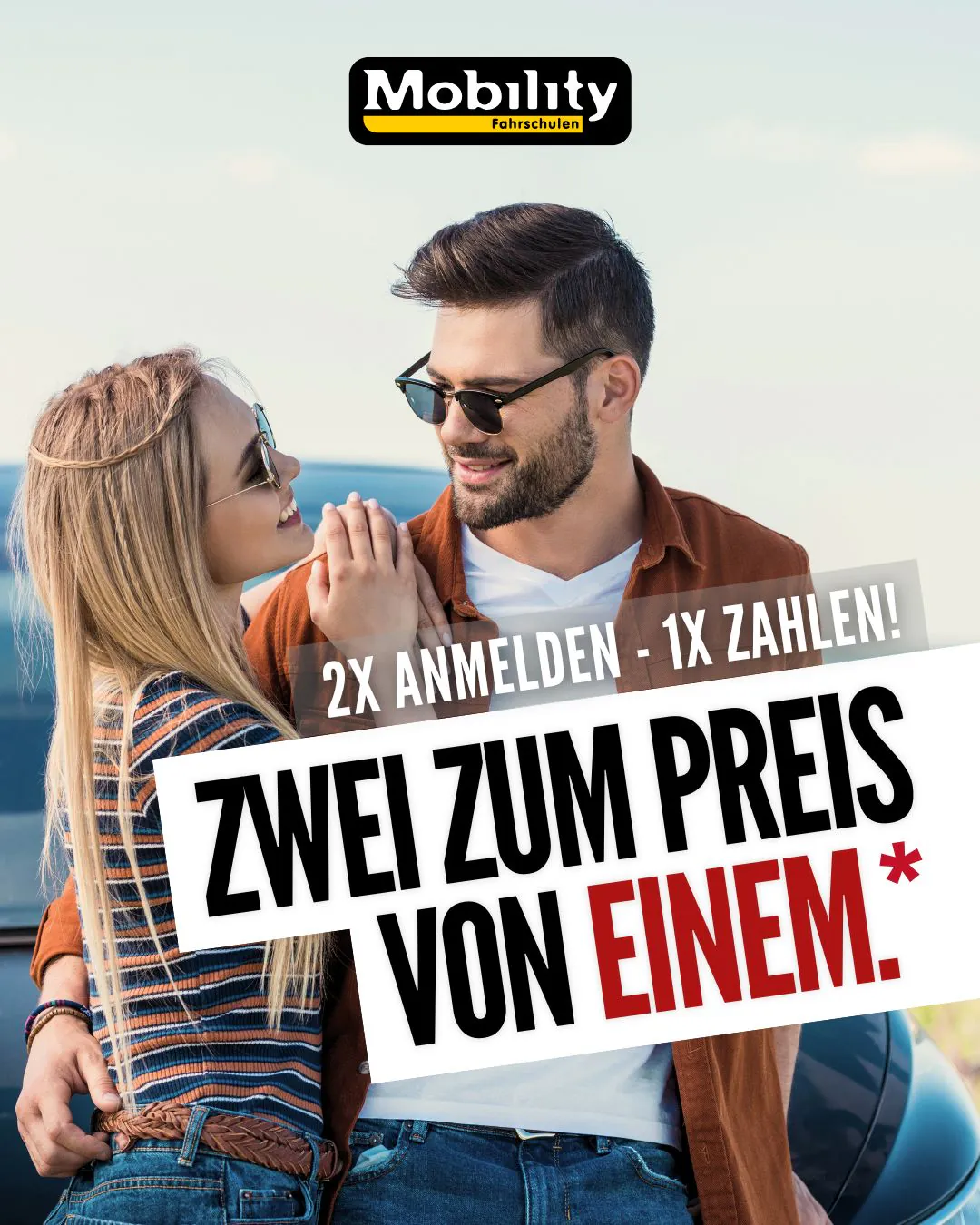 Rabatt Aktion Fahrschule Zwei zum Preis von einem