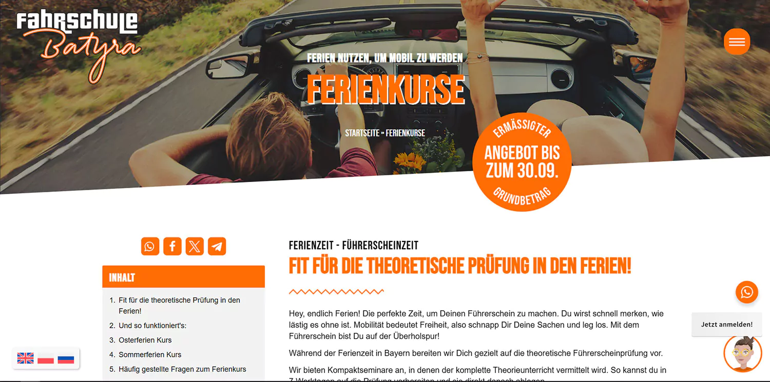 Webdesign Fahrschule Batyra München
