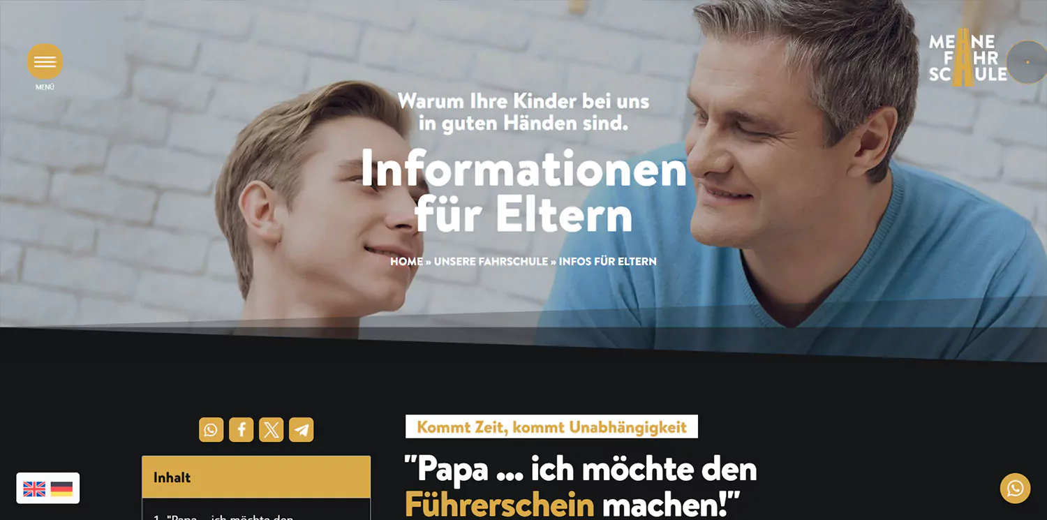 Fahrschule München Infos für Eltern