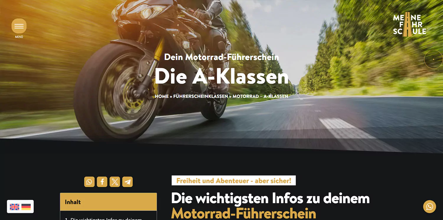 Fahrschule München A-Klasse Motorrad