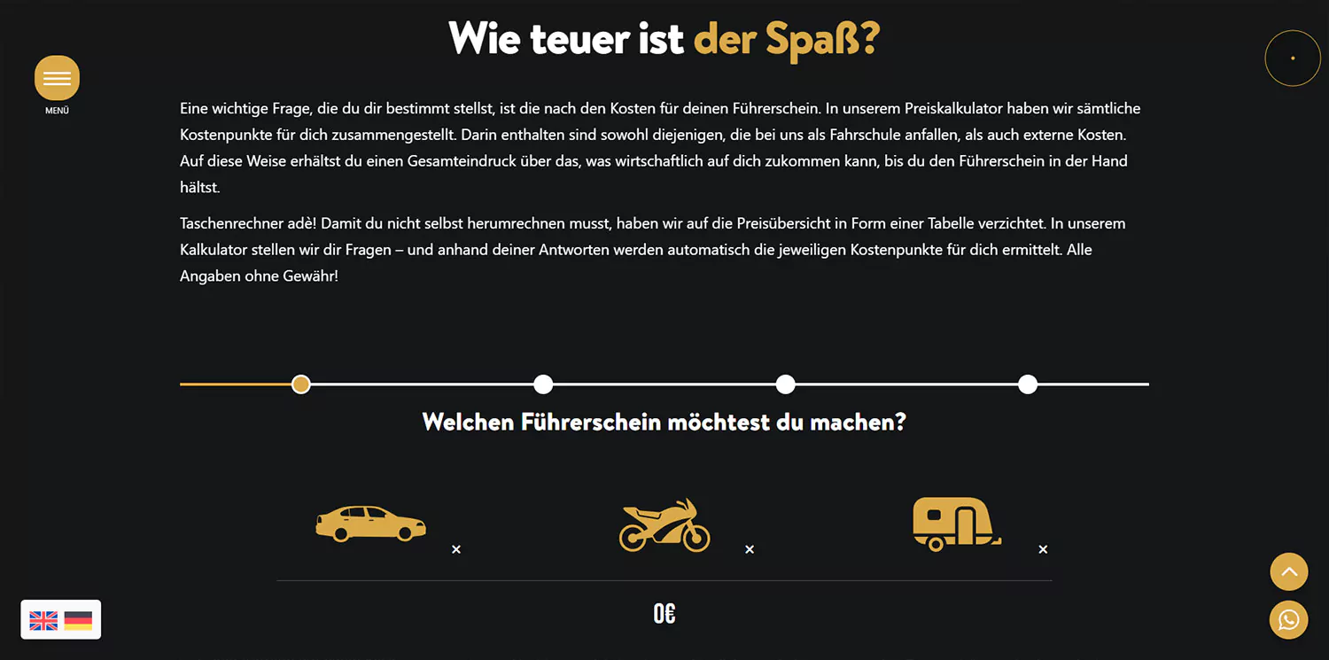 Fahrschule München Kostenkalkulator