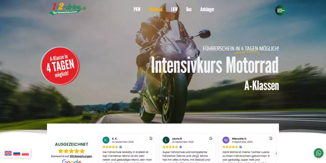 1-2-drive Motorrad Intensivkurs