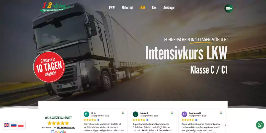 1-2-drive LKW Intensivkurs