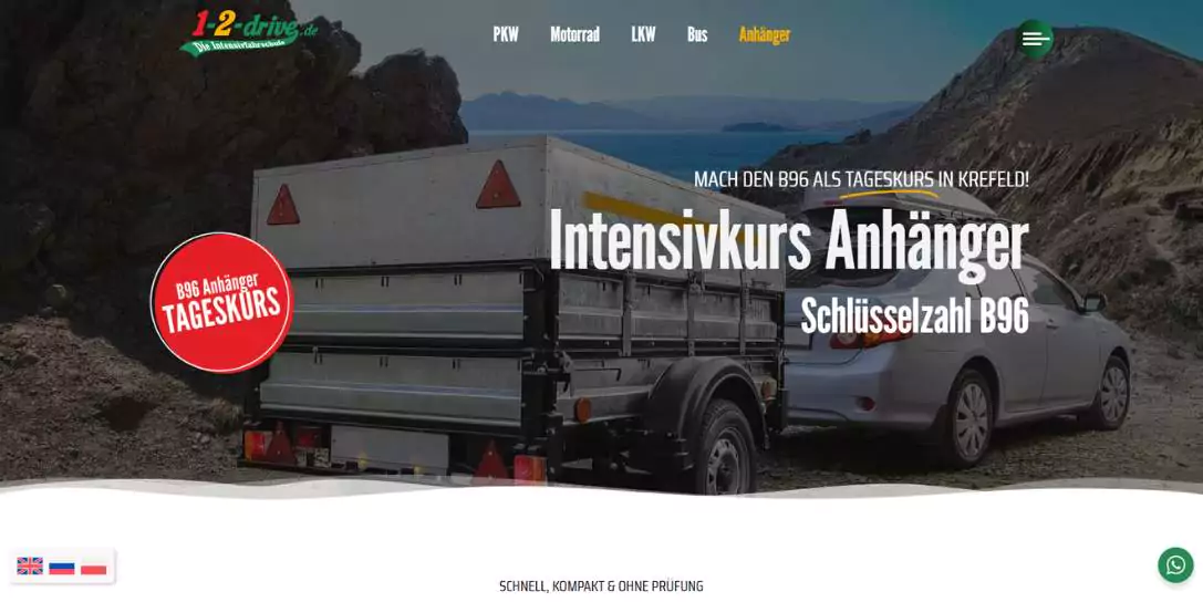 1-2-drive Anhänger Intensivkurs