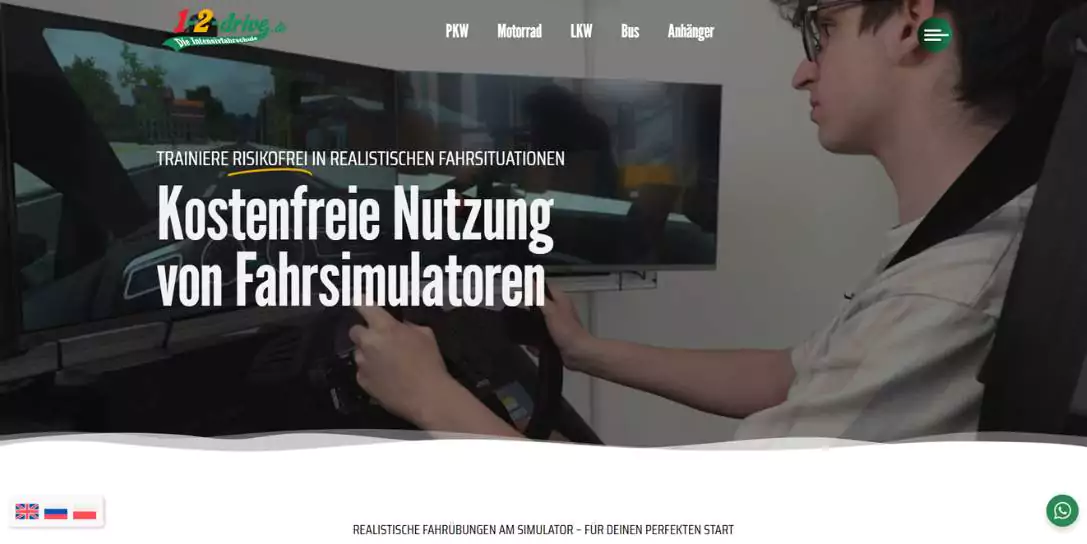 1-2-drive Kostenlose Nutzung von Fahrsimulatoren