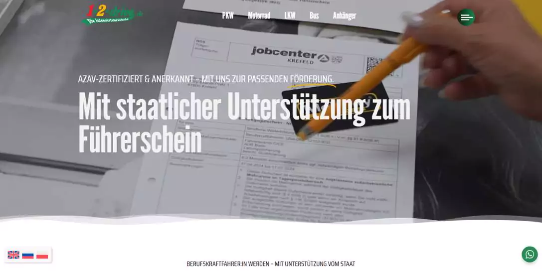 1-2-drive Staatliche Förderung zum Führerschein