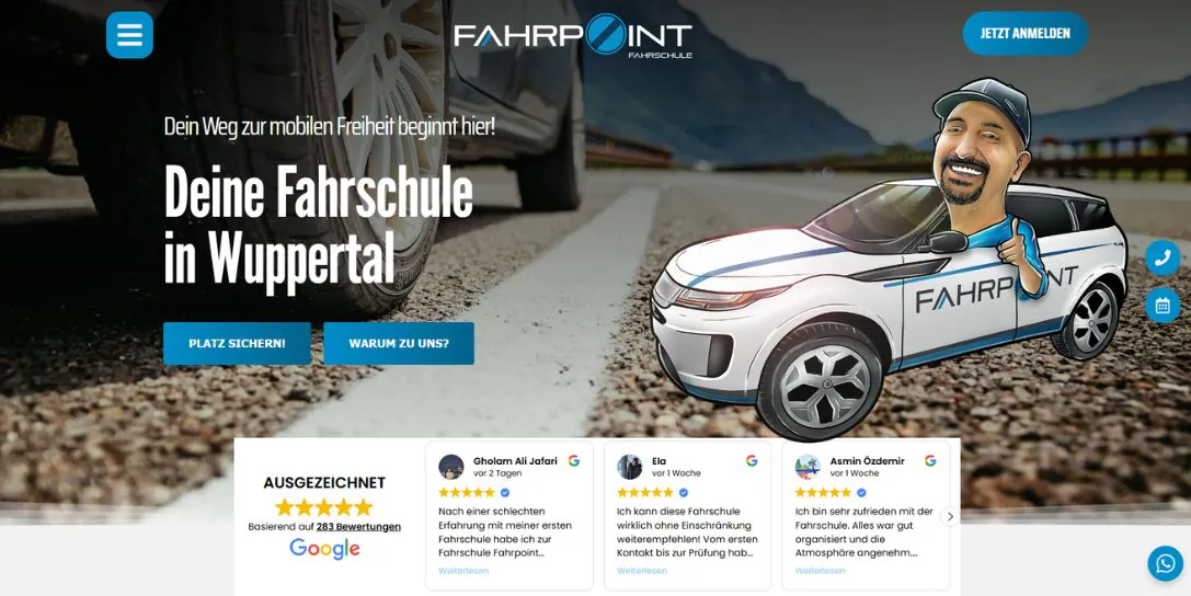 Webdesign für Fahrschulen FahrPoint Startseite
