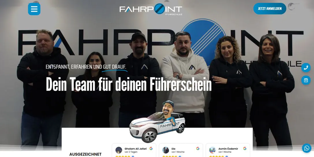 Webdesign für Fahrschulen FahrPoint Teamseite
