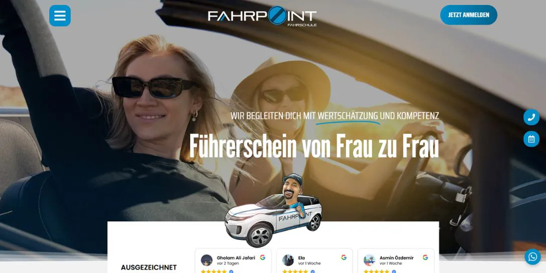 Webdesign für Fahrschulen FahrPoint Frau zu Frau