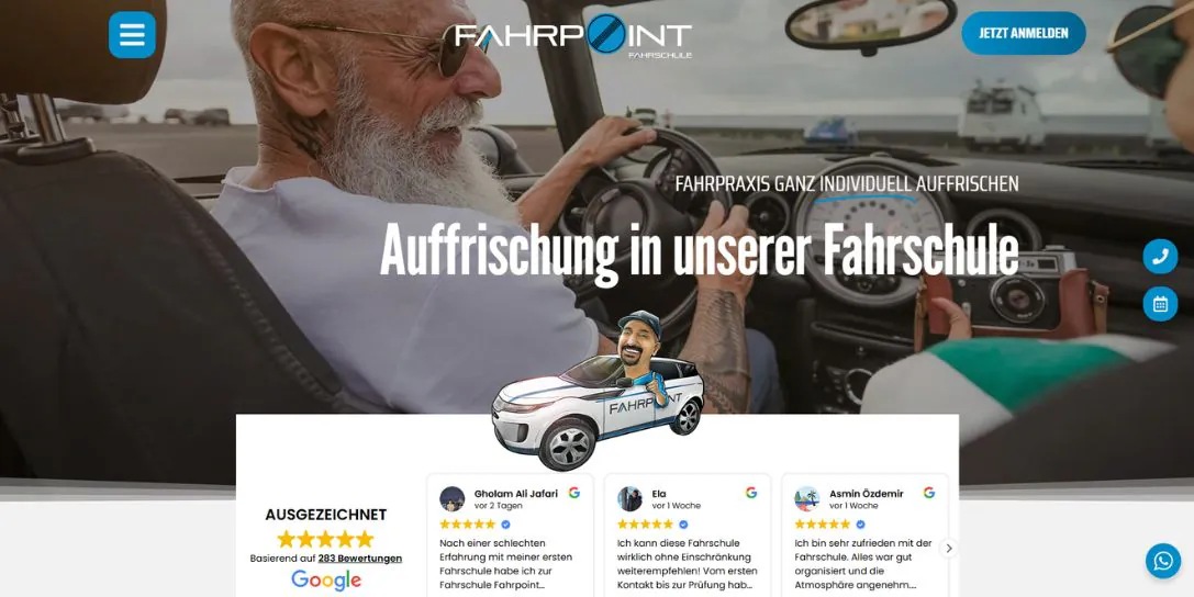 Webdesign für Fahrschulen FahrPoint Auffrischungskurse