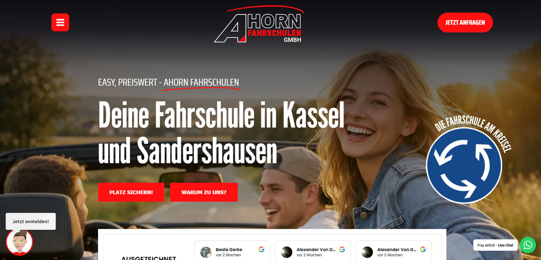 01-Startseite Website Fahrschule